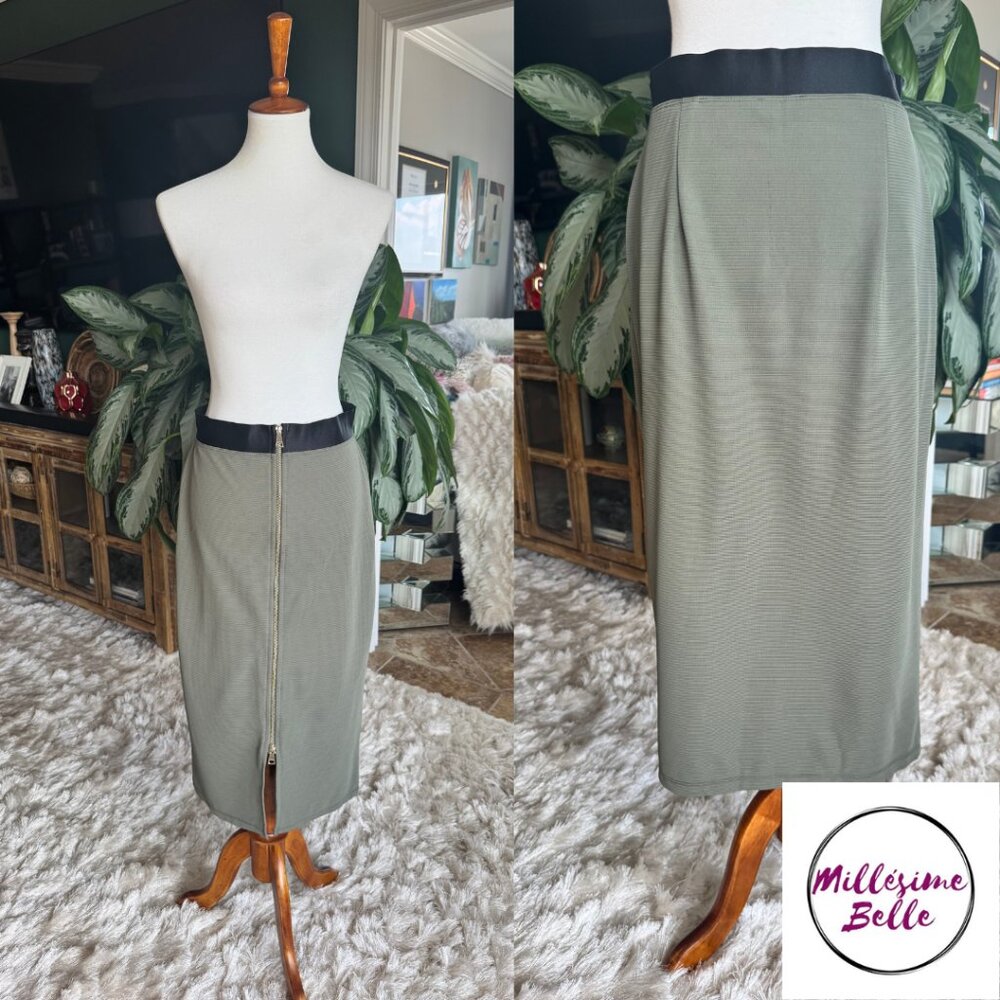 Green bebe Long Zipper Pencil Skirt